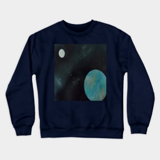 Earth and moon painting design Crewneck Sweatshirt